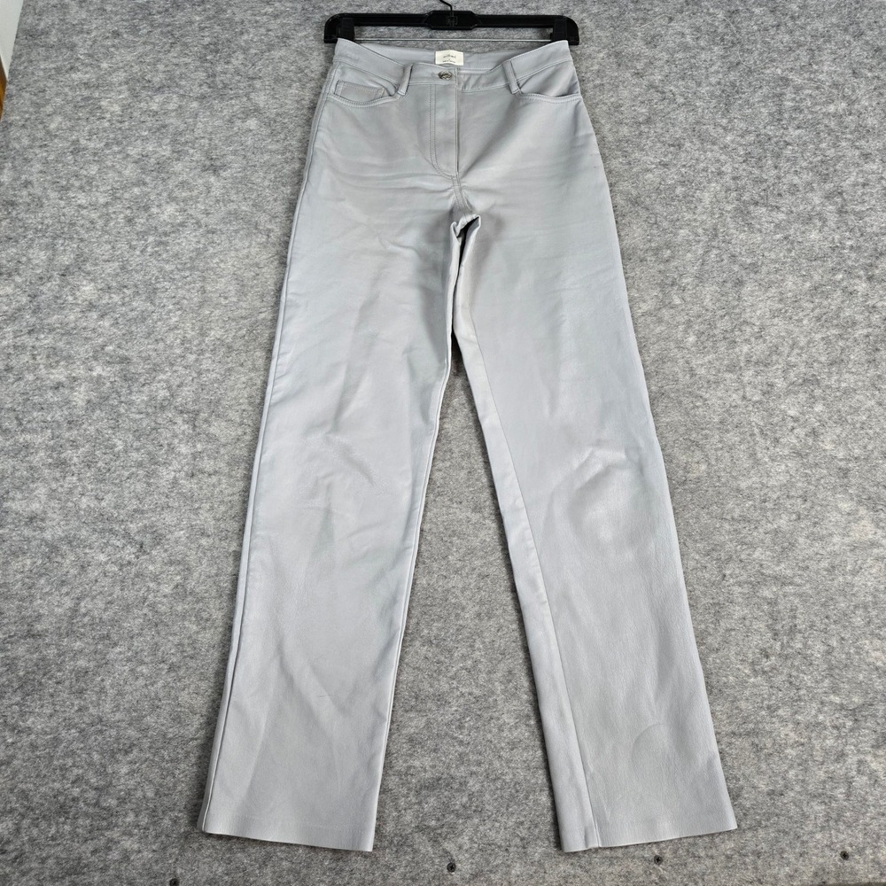 Wilfred Womens Grey Melina Vegan Leather Straight Leg Pants Size 0